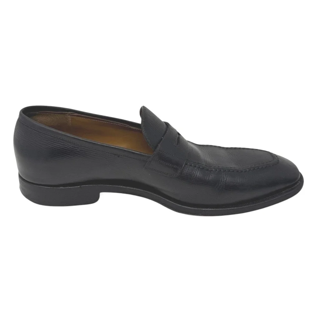 Salvatore Ferragamo Loafers‎ Mens 9 D Black Penny Loafer Leather Dress Shoes